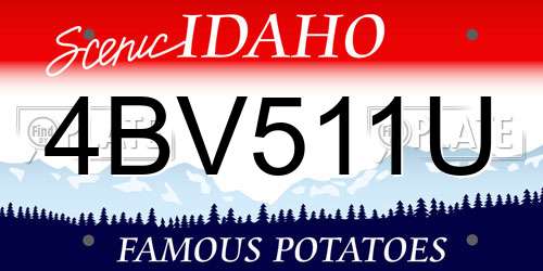 4BV511U Idaho License Plate