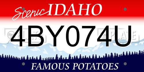 4BY074U Idaho License Plate