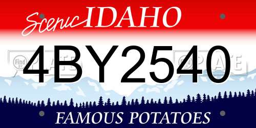 4BY2540 Idaho License Plate