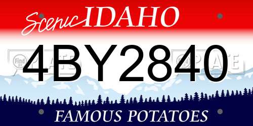 4BY2840 Idaho License Plate
