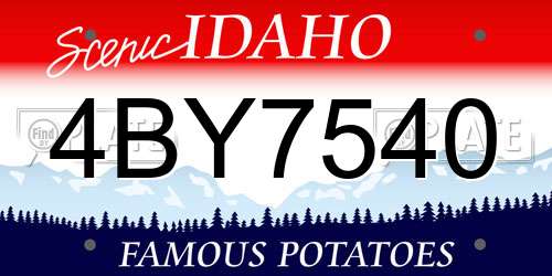 4BY7540 Idaho License Plate