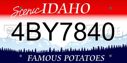 4BY7840 Idaho License Plate