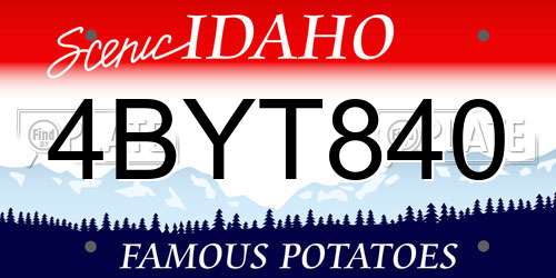 4BYT840 Idaho License Plate