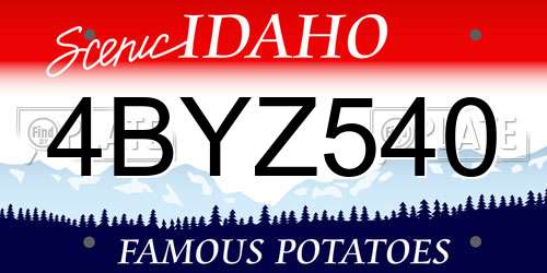 4BYZ540 Idaho License Plate