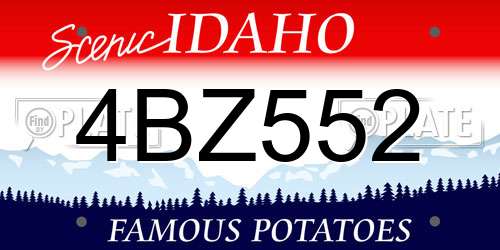 4BZ552 Idaho License Plate