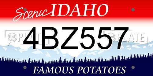 4BZ557 Idaho License Plate