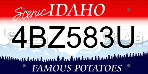4BZ583U Idaho License Plate