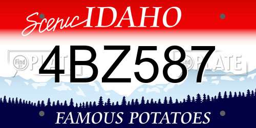 4BZ587 Idaho License Plate