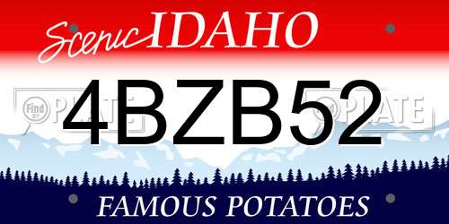 4BZB52 Idaho License Plate