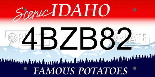 4BZB82 Idaho License Plate