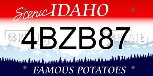 4BZB87 Idaho License Plate