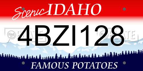 4BZI128 Idaho License Plate