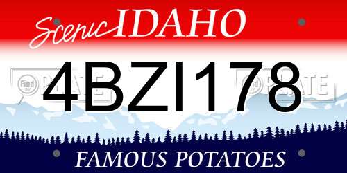 4BZI178 Idaho License Plate