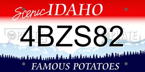 4BZS82 Idaho License Plate