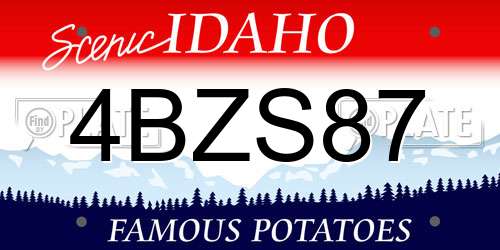 4BZS87 Idaho License Plate