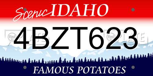 4BZT623 Idaho License Plate