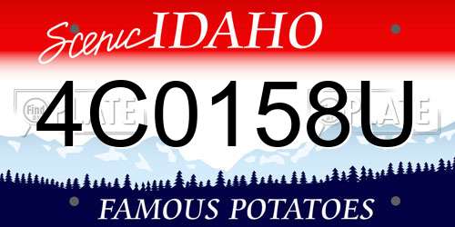 4C0158U Idaho License Plate