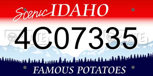 4C07335 Idaho License Plate
