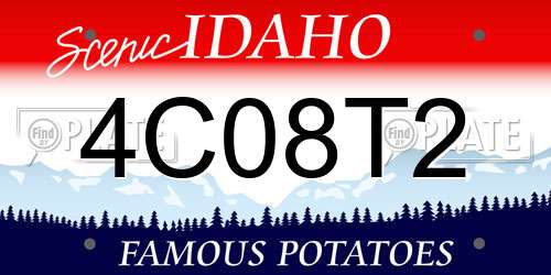 4C08T2 Idaho License Plate