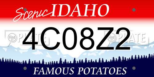 4C08Z2 Idaho License Plate
