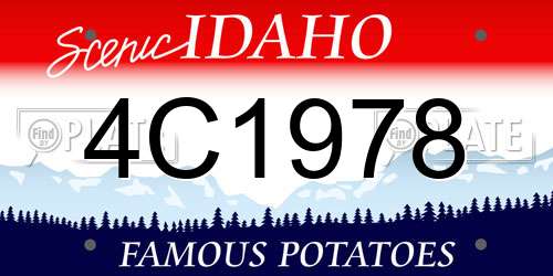 4C1978 Idaho License Plate