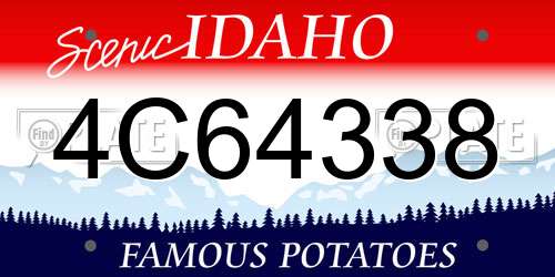 4C64338 Idaho License Plate