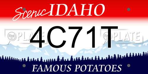 4C71T Idaho License Plate