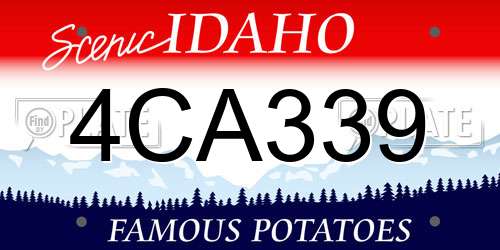 4CA339 Idaho License Plate