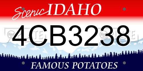 4CB3238 Idaho License Plate