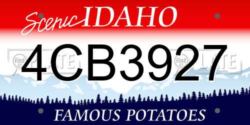 4CB3927 Idaho License Plate
