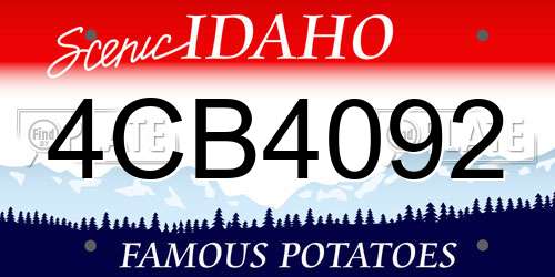 4CB4092 Idaho License Plate
