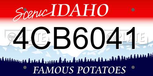 4CB6041 Idaho License Plate