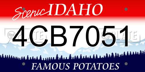 4CB7051 Idaho License Plate