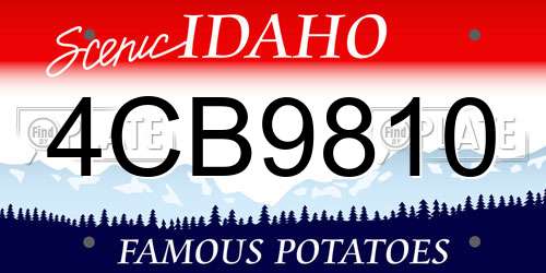 4CB9810 Idaho License Plate