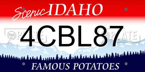 4CBL87 Idaho License Plate