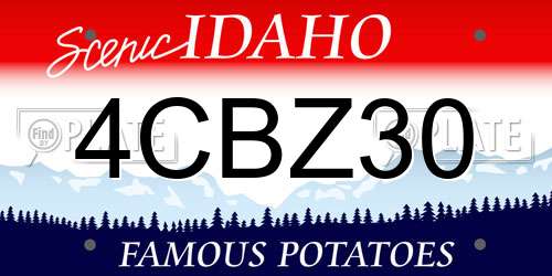 4CBZ30 Idaho License Plate