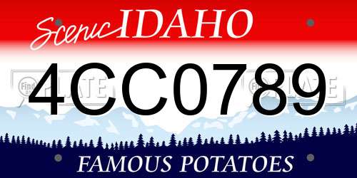 4CC0789 Idaho License Plate