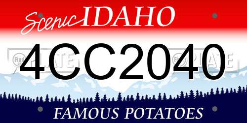 4CC2040 Idaho License Plate