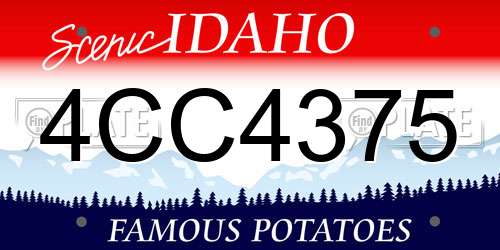 4CC4375 Idaho License Plate