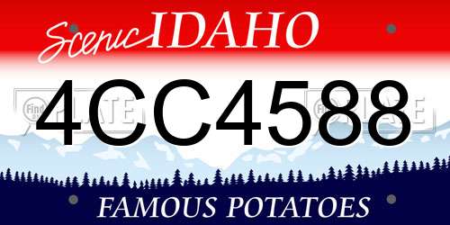 4CC4588 Idaho License Plate