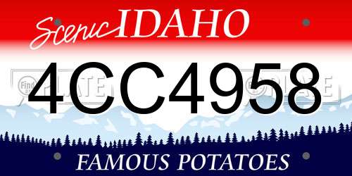 4CC4958 Idaho License Plate