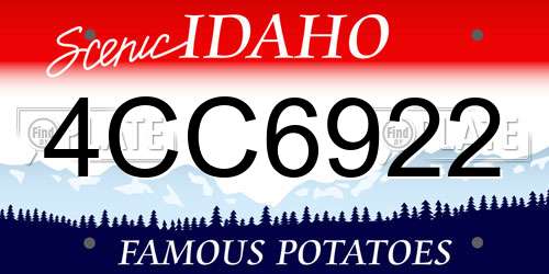 4CC6922 Idaho License Plate