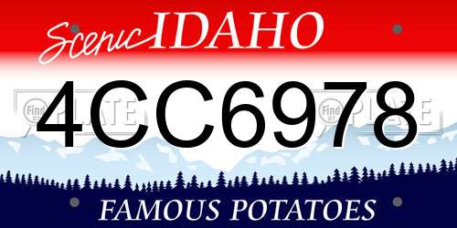 4CC6978 Idaho License Plate