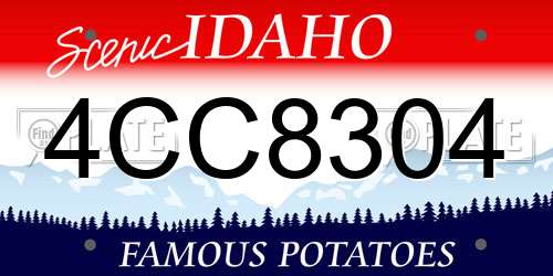 4CC8304 Idaho License Plate