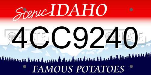 4CC9240 Idaho License Plate