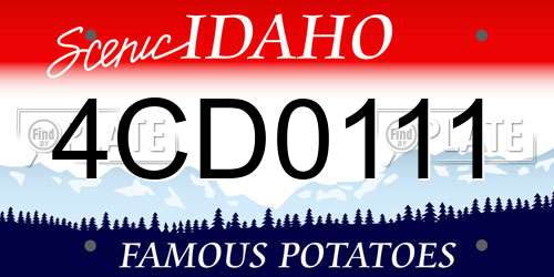 4CD0111 Idaho License Plate