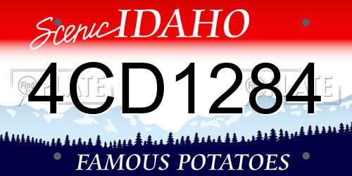 4CD1284 Idaho License Plate
