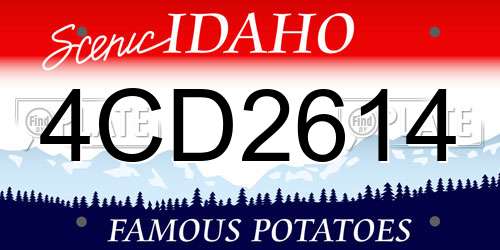 4CD2614 Idaho License Plate