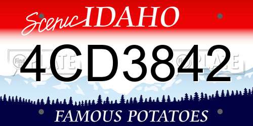 4CD3842 Idaho License Plate