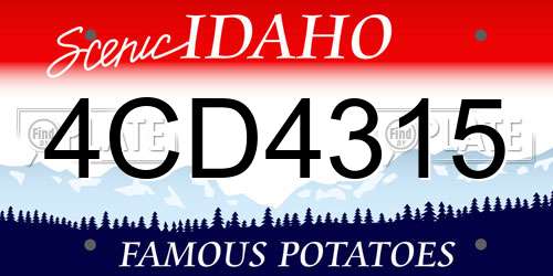 4CD4315 Idaho License Plate